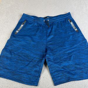 AKADEMIKS Shorts Mens 4XL Blue Baggy Performance Streetwear Elastic Waist Y2K
